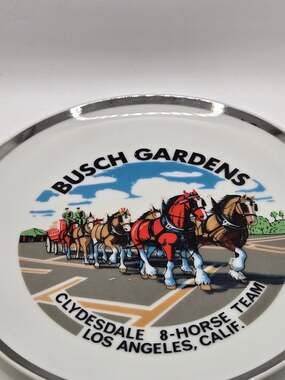 VTG Clydesdale 8 Horse Team Busch Gardens Los Angeles Plate